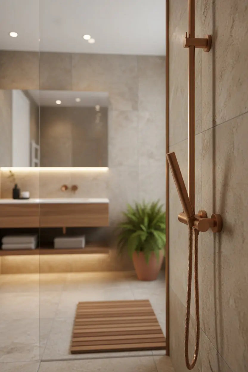 Handdouche Best Design Zenia Line Serie Tomar handdouche Desert Brown SaniSupreme