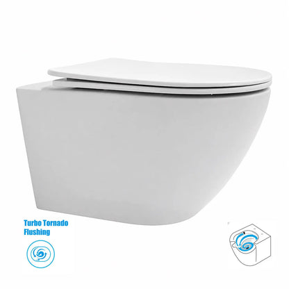 Hangtoilet Best-Design wandcloset 54cm Tornado-Flush incl.zitting Glans-wit SaniSupreme
