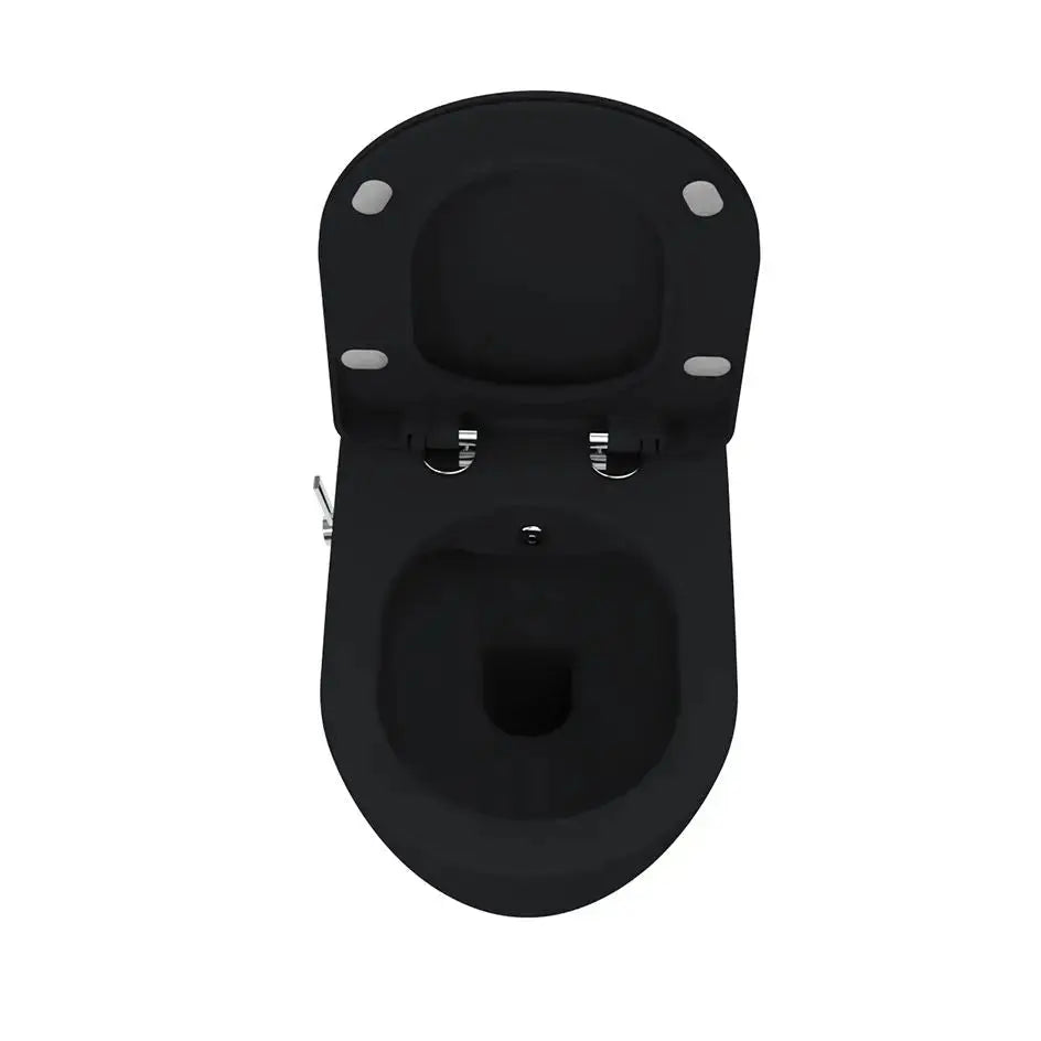 Hangtoilet Aveiro met ingebouwde Bidet warm en koud water wc randloos Mat Zwart SaniSupreme (kopie) SaniSupreme