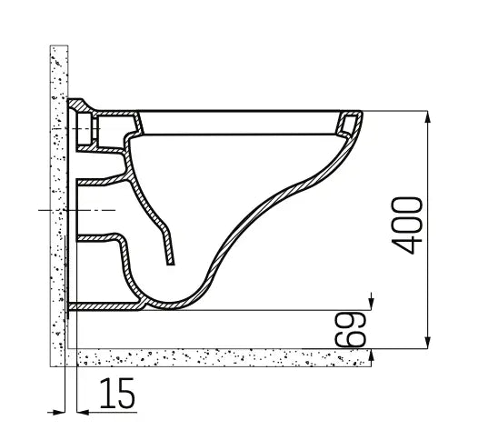 Hangtoilet Braga Glanzend Wit modern design met spoelrand SaniSupreme