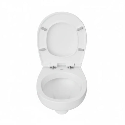 Hangtoilet Brogo met zitting Glanzend Wit modern design met spoelrand SaniSupreme