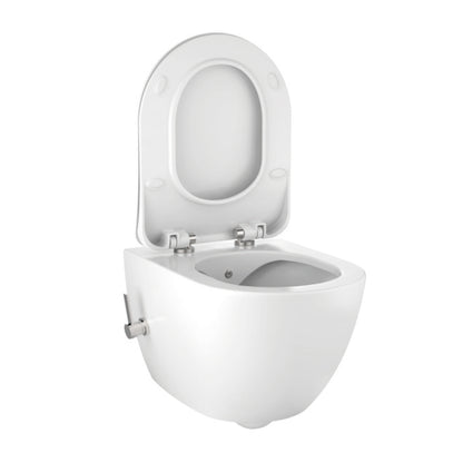 Hangtoilet CREAVIT FREE HANGTOILET MET BIDET  RANDLOOS  MET BIDETKRAAN KOUD EN WARM WATER  ZONDER ZITTING  GLANZEND WIT SaniSupreme2