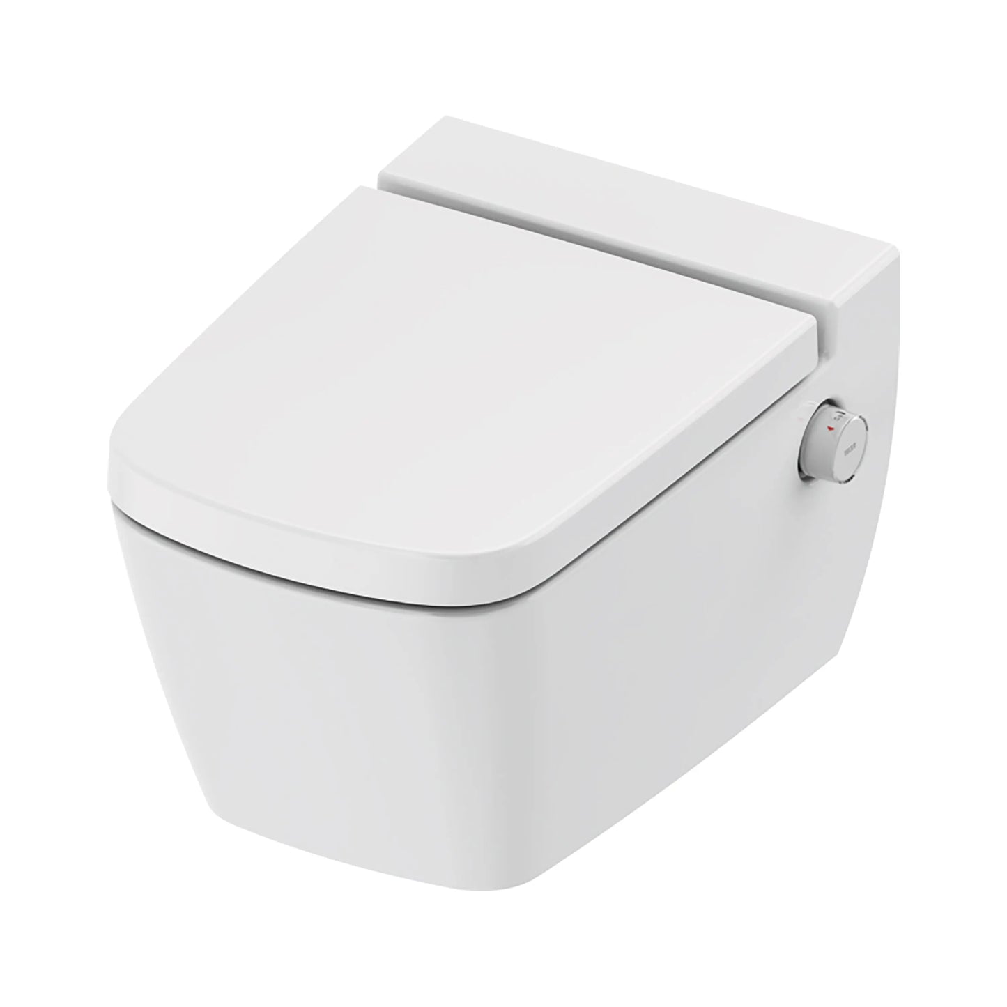 Hangtoilet Caimbra Glanzend Wit met zitting en bidetfunctie warm en koud water randloos SaniSupreme SaniSupreme