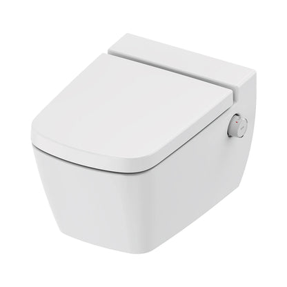 Hangtoilet Caimbra Glanzend Wit met zitting en bidetfunctie warm en koud water randloos SaniSupreme SaniSupreme