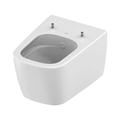 Hangtoilet Cascais Glanzend Wit met bidetfunctie 54 cm koud water randloos SaniSupreme