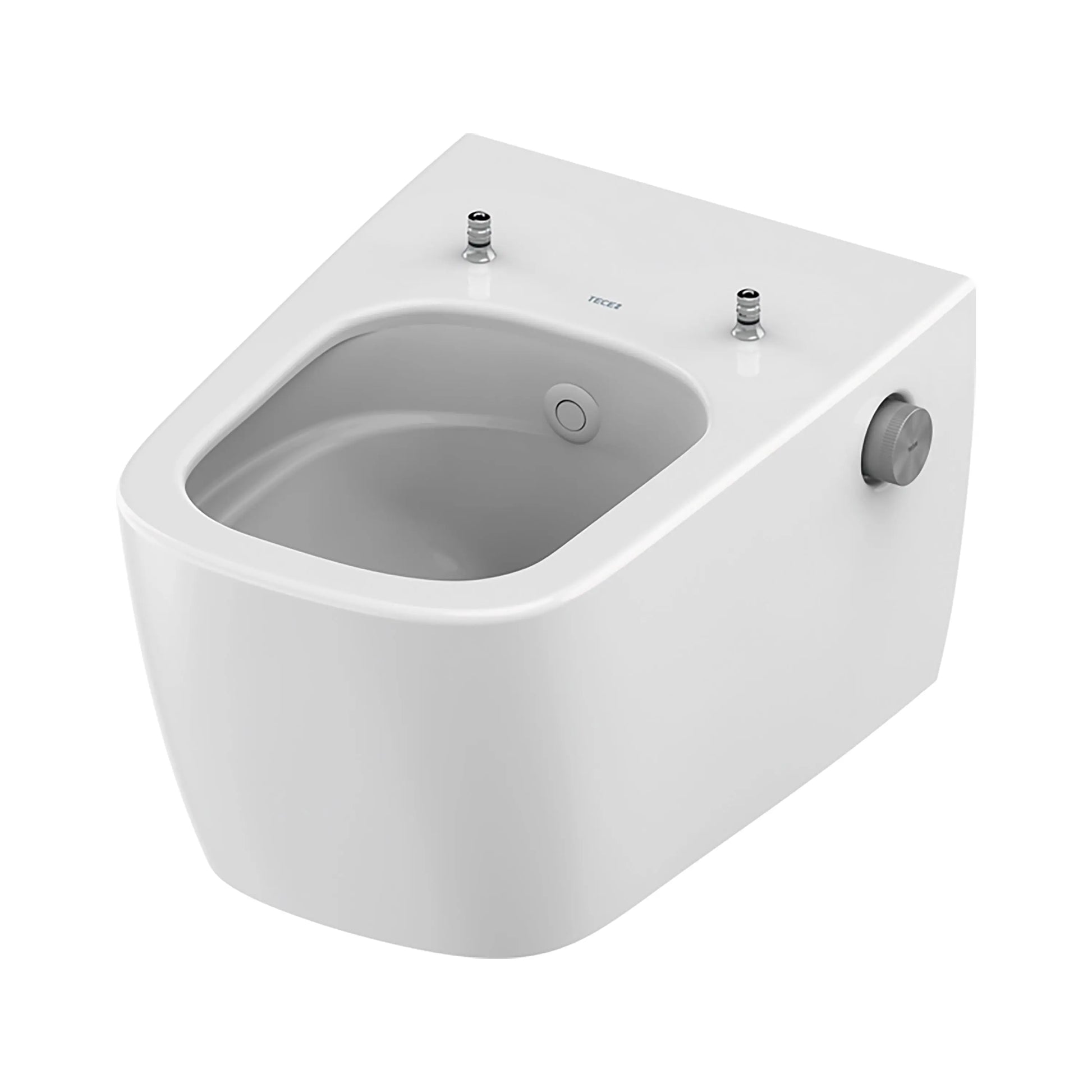 Hangtoilet Coimbra Glanzend Wit met bidetfunctie warm en koud water randloos SaniSupreme SaniSupreme