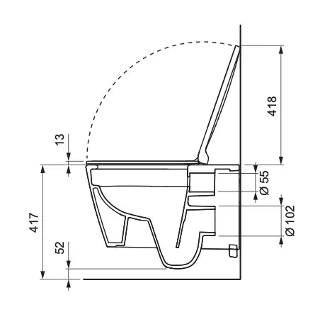 Hangtoilet Coimbra Glanzend Wit met bidetfunctie warm en koud water randloos SaniSupreme SaniSupreme