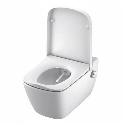 Hangtoilet Coimbra Glanzend Wit met bidetfunctie warm en koud water randloos SaniSupreme