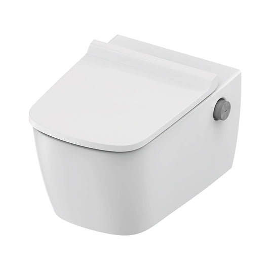 Hangtoilet Coimbro Glanzend Wit met slim design zitting en bidetfunctie warm en koud water randloos SaniSupreme