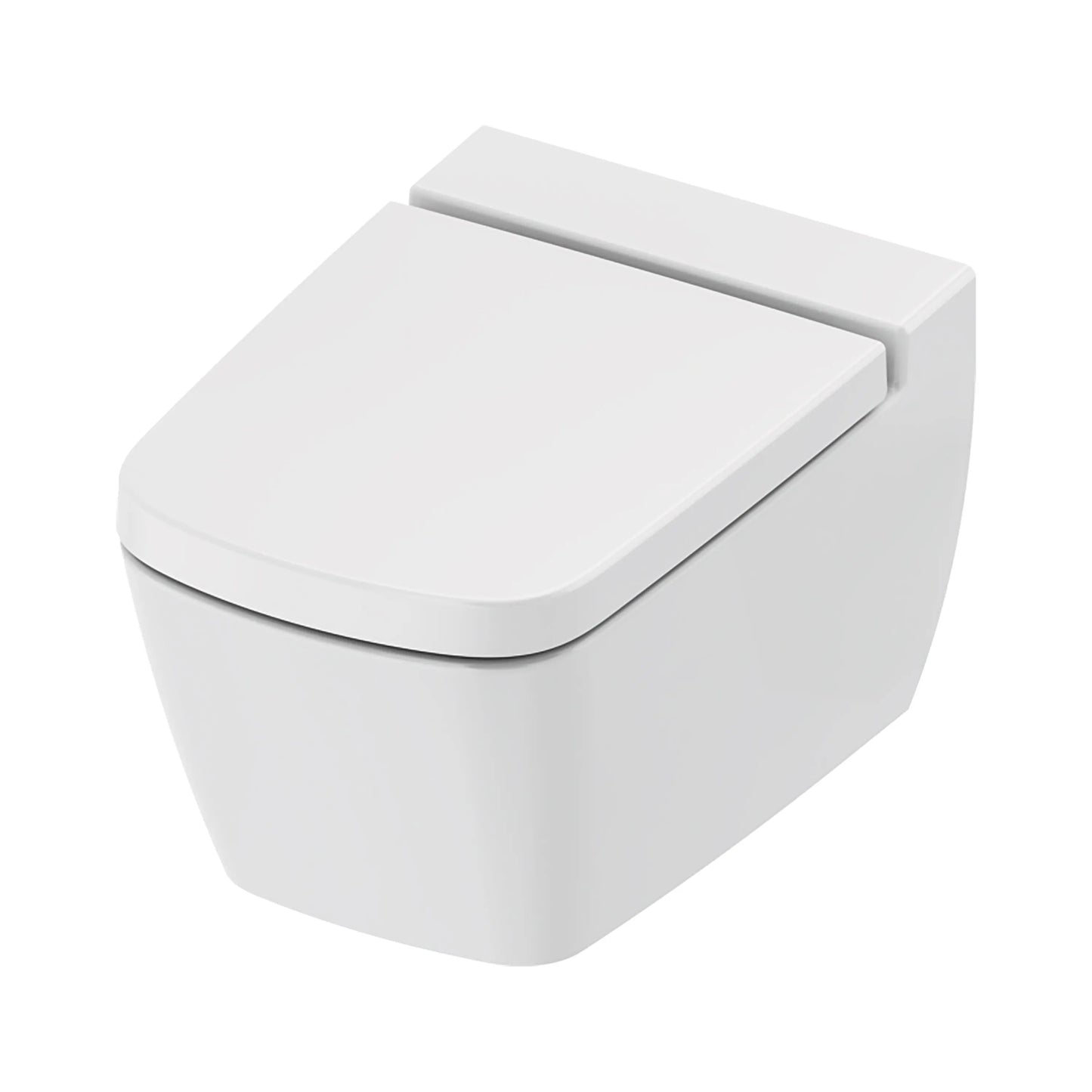 Hangtoilet Madeira Glanzend Wit met zitting en bidetfunctie 54 cm koud water randloos SaniSupreme