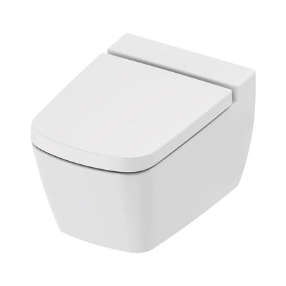 Hangtoilet Madeira Glanzend Wit met zitting en bidetfunctie 54 cm koud water randloos SaniSupreme