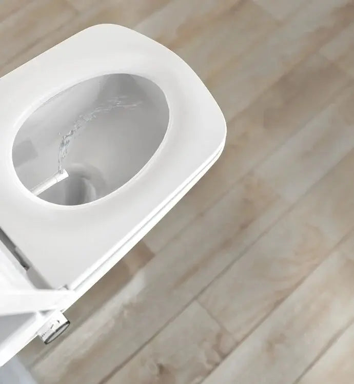 Hangtoilet Madeira Glanzend Wit met zitting en bidetfunctie 54 cm koud water randloos SaniSupreme