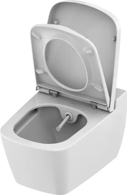 Hangtoilet Madeira Glanzend Wit met zitting en bidetfunctie 54 cm koud water randloos SaniSupreme