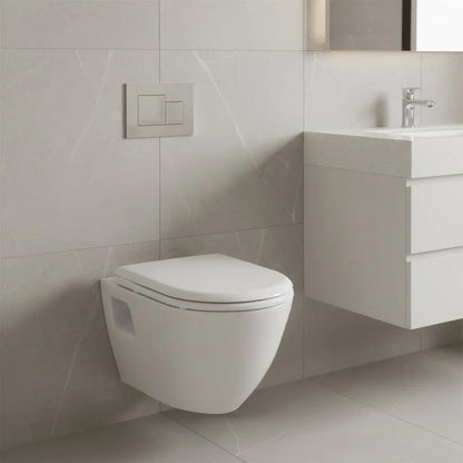 Hangtoilet Porto Glanzend Wit met bidetfunctie modern design en extra hygiëne SaniSupreme