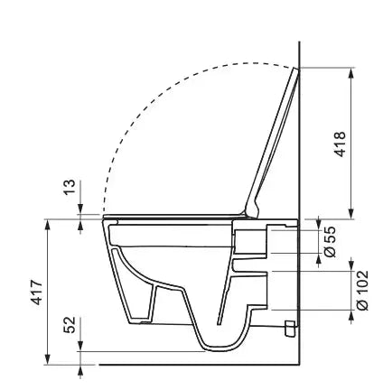 Hangtoilet Sintra Glanzend Wit met slim design zitting randloos SaniSupreme SaniSupreme