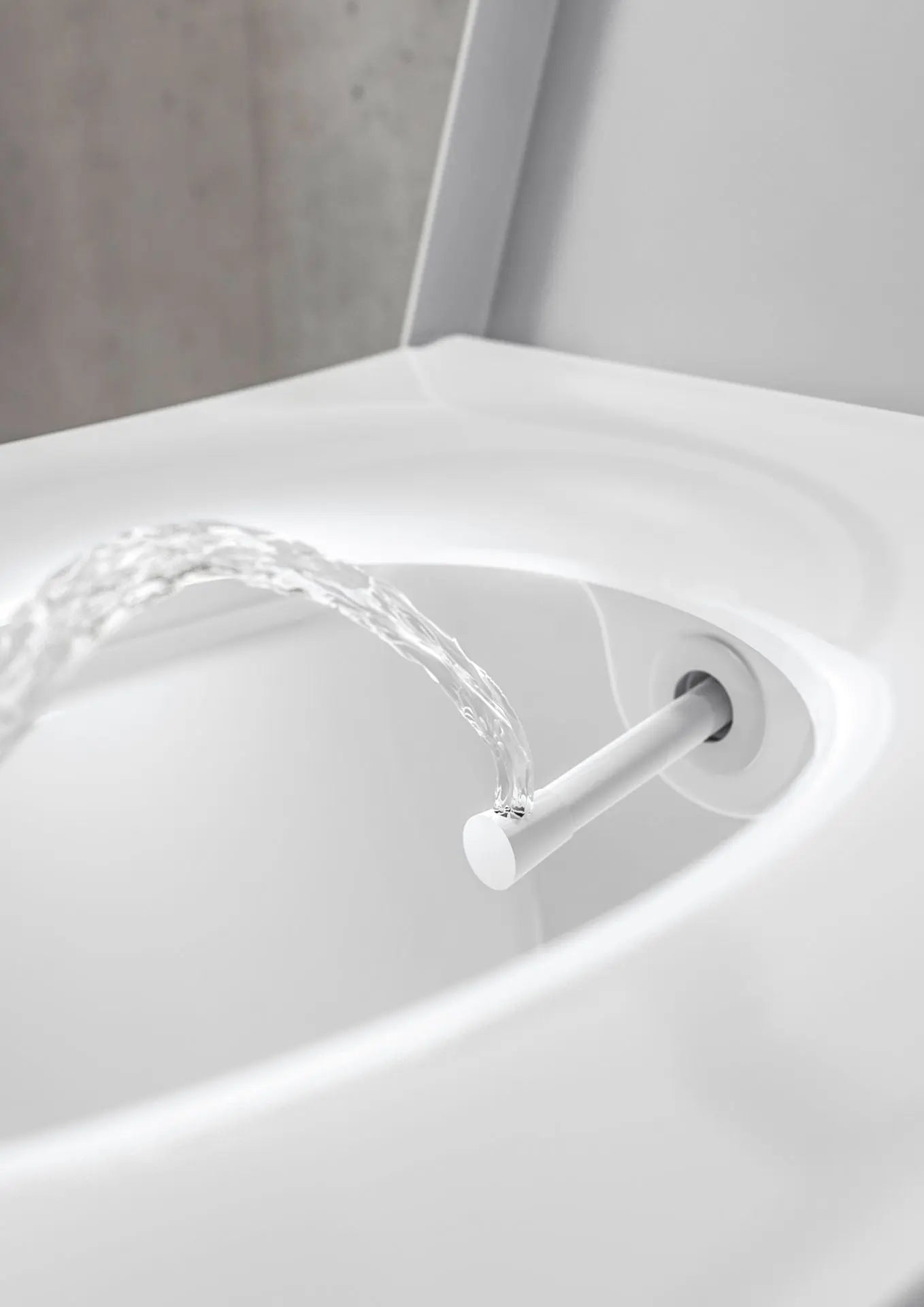 Hangtoilet Sombra wit met ingebouwde Bidet koud water met douchefunctie wc randloos met spatbescherming SaniSupreme