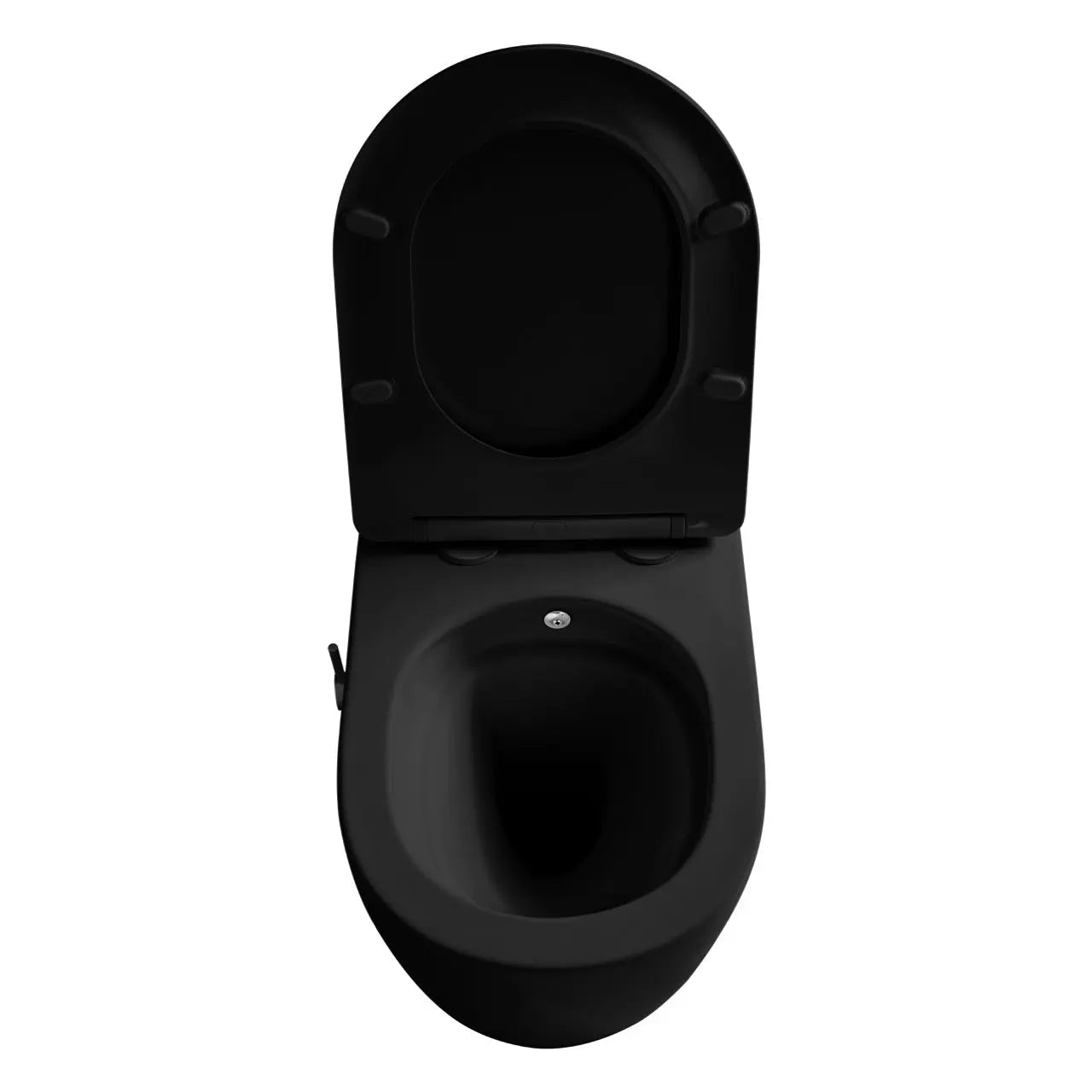 Hangtoilet Turkado met ingebouwde Bidet warm en koud water tornado flash wc randloos 52,5 cm Mat Zwart SaniSupreme