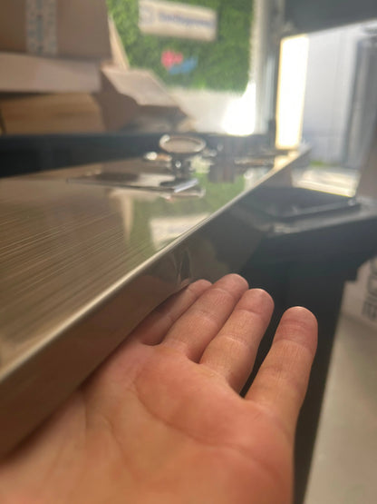 Tweedekans! Douchepaneel Opbouwdouche SaniSupreme Sicilie met hand- en voetendouche LCD Premium rvs brushed TK3 Sanisupreme