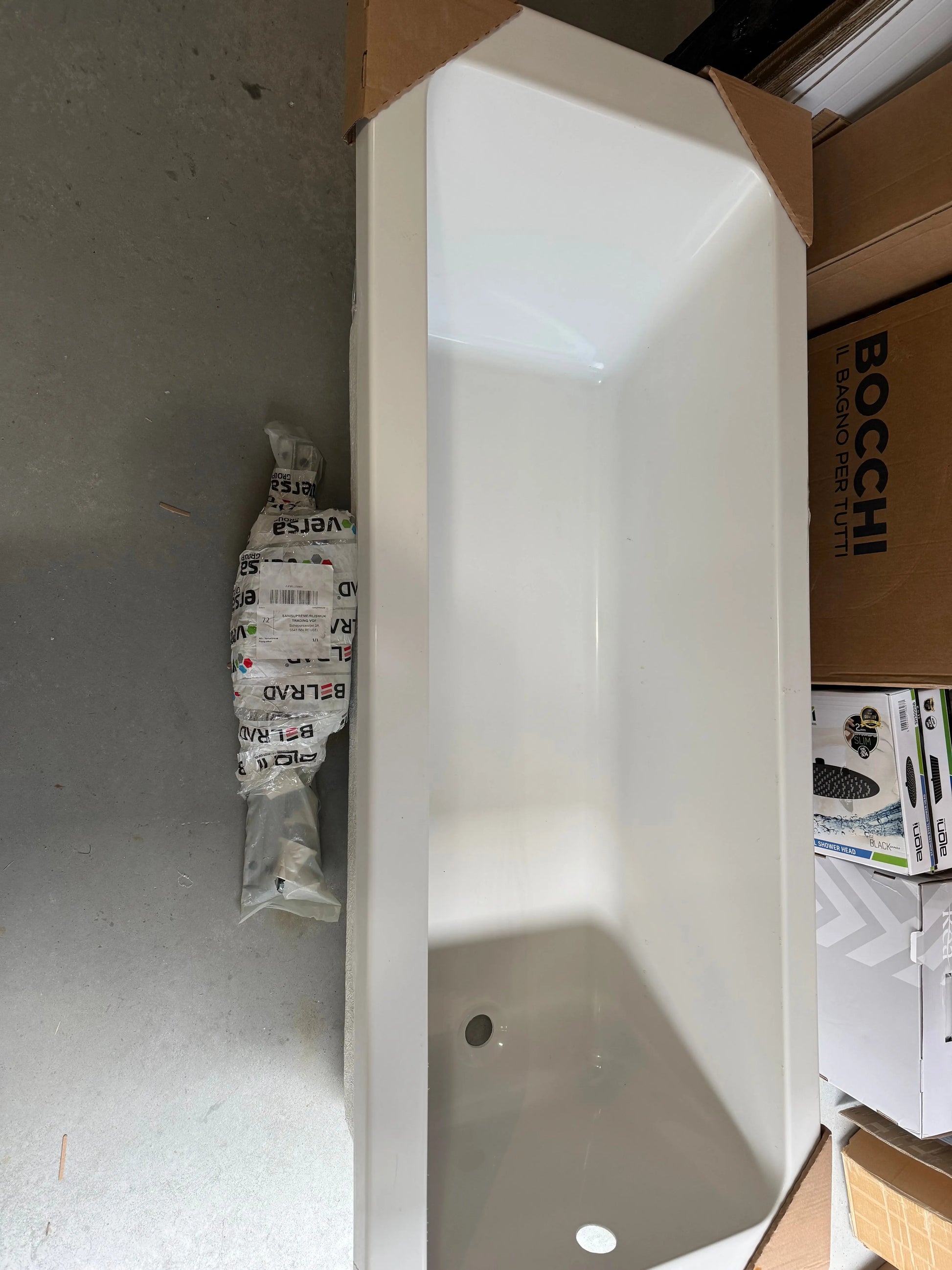 TWEEDEKANS Inbouw Bad AquaTherme Plus Acryl glanzend wit 180x80x56.5 excl ombouw SaniSupreme