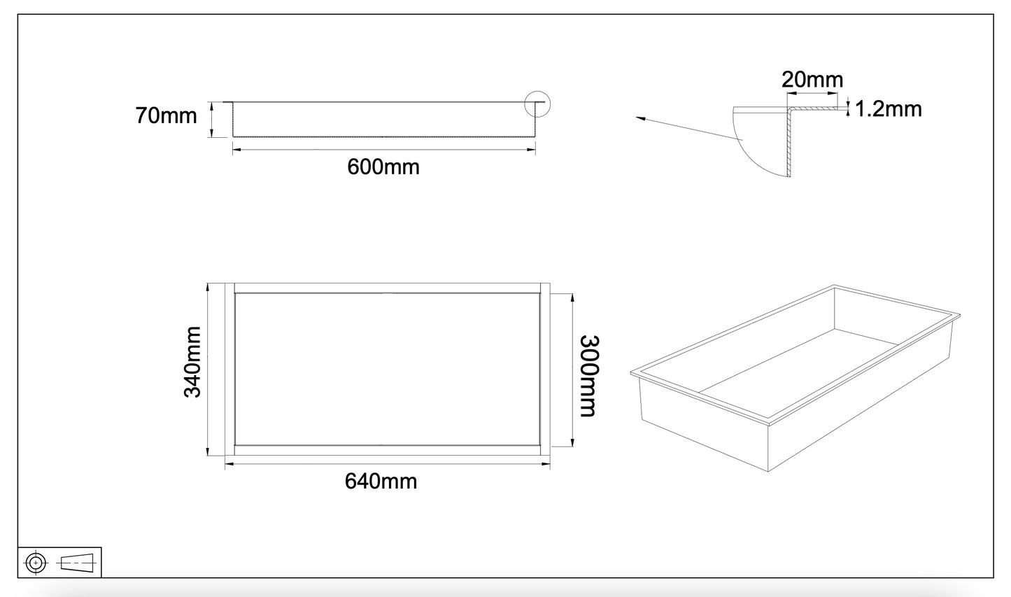 Inbouwnis badkamer douche RVS 30x60x7cm