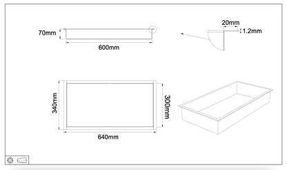 Inbouwnis badkamer douche RVS 30x60x7cm