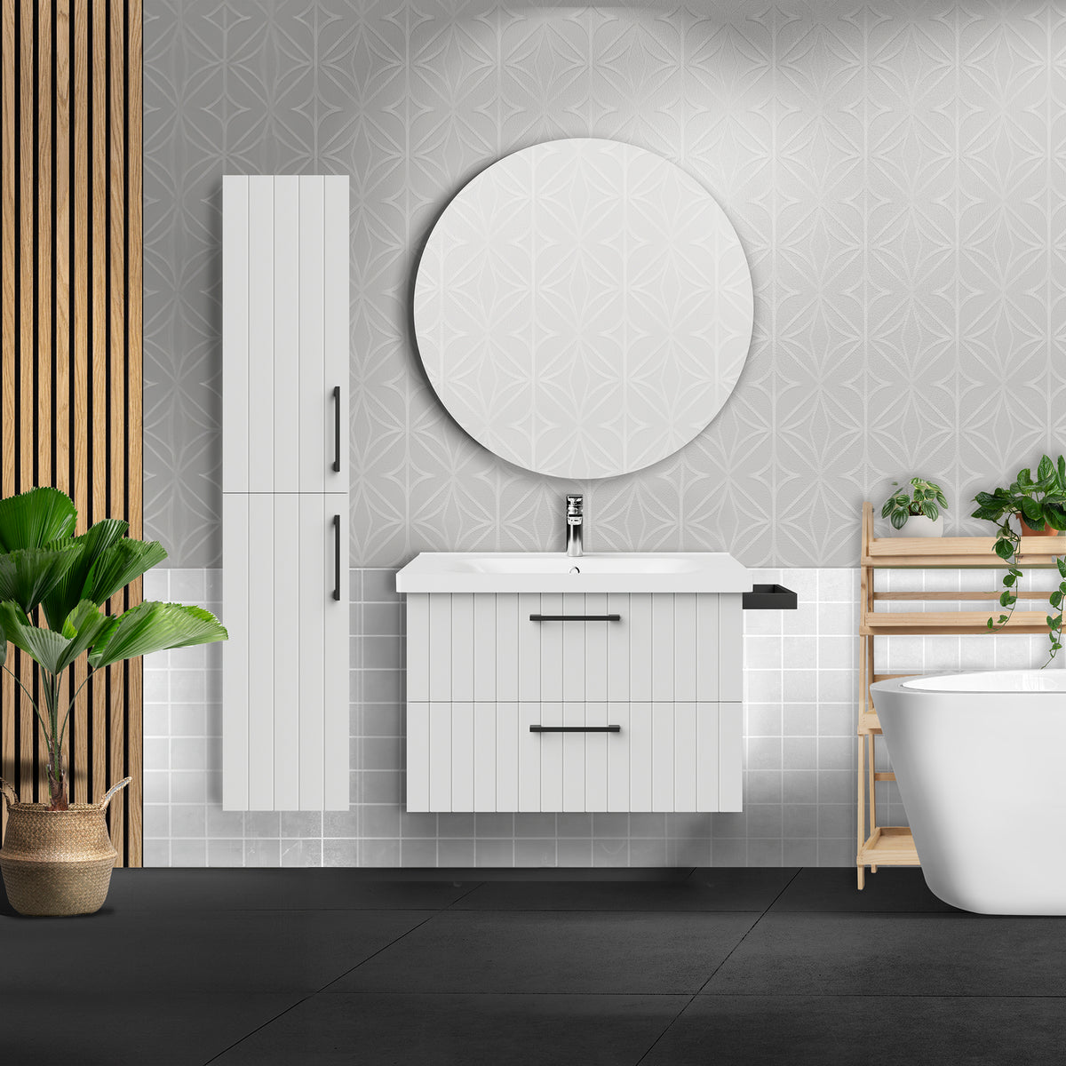 Kolomkast Livia 150x30 cm Gelakt Wit SaniSupreme22