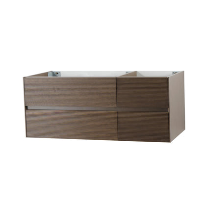 Sanisupreme LAYDA Wastafelonderkast - 4 LADES - Greeploos - Soft Close – 119X49X52 cm - Donker Walnoten SaniSupreme