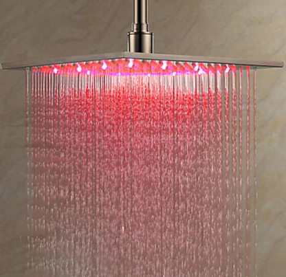 SaniSupreme LED EcoSave Manhattan square overhead shower rain shower 30 × 30 cm. chrome