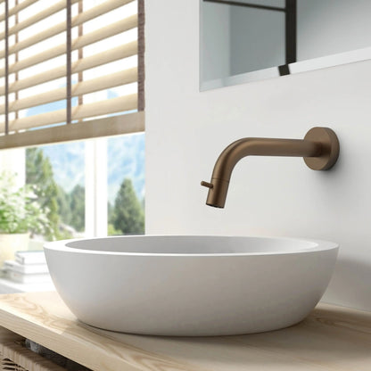 Laurinus Line Evo wandmontage koudwaterkraan inkortbaar Bruin Brons (PVD) SaniSupreme