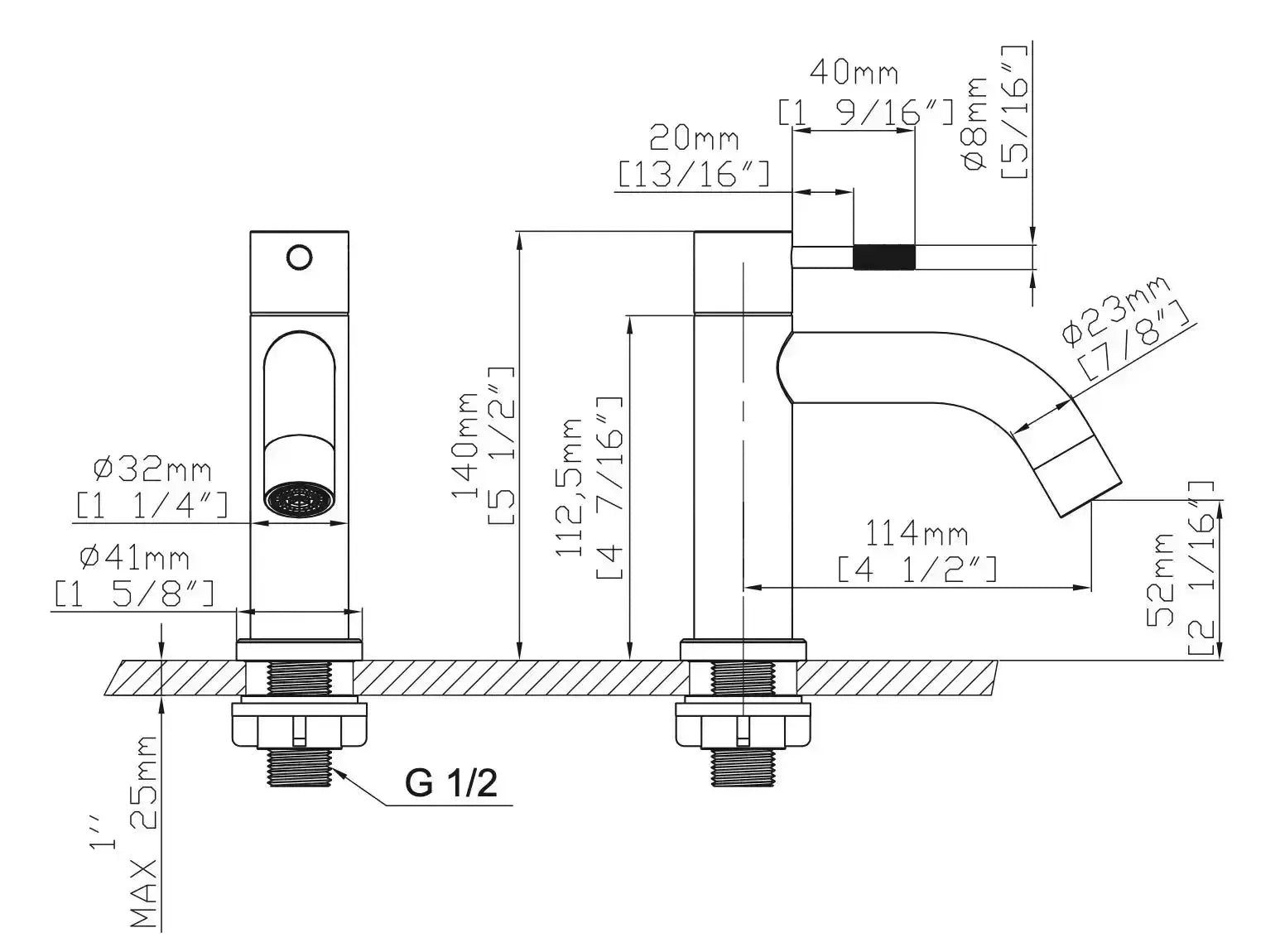 Laurus Line Riva fontein koudwaterkraan 14 cm Chroom SaniSupreme