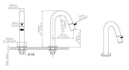Laurus Line Vela fontein koudwaterkraan 18,9 cm Chroom SaniSupreme