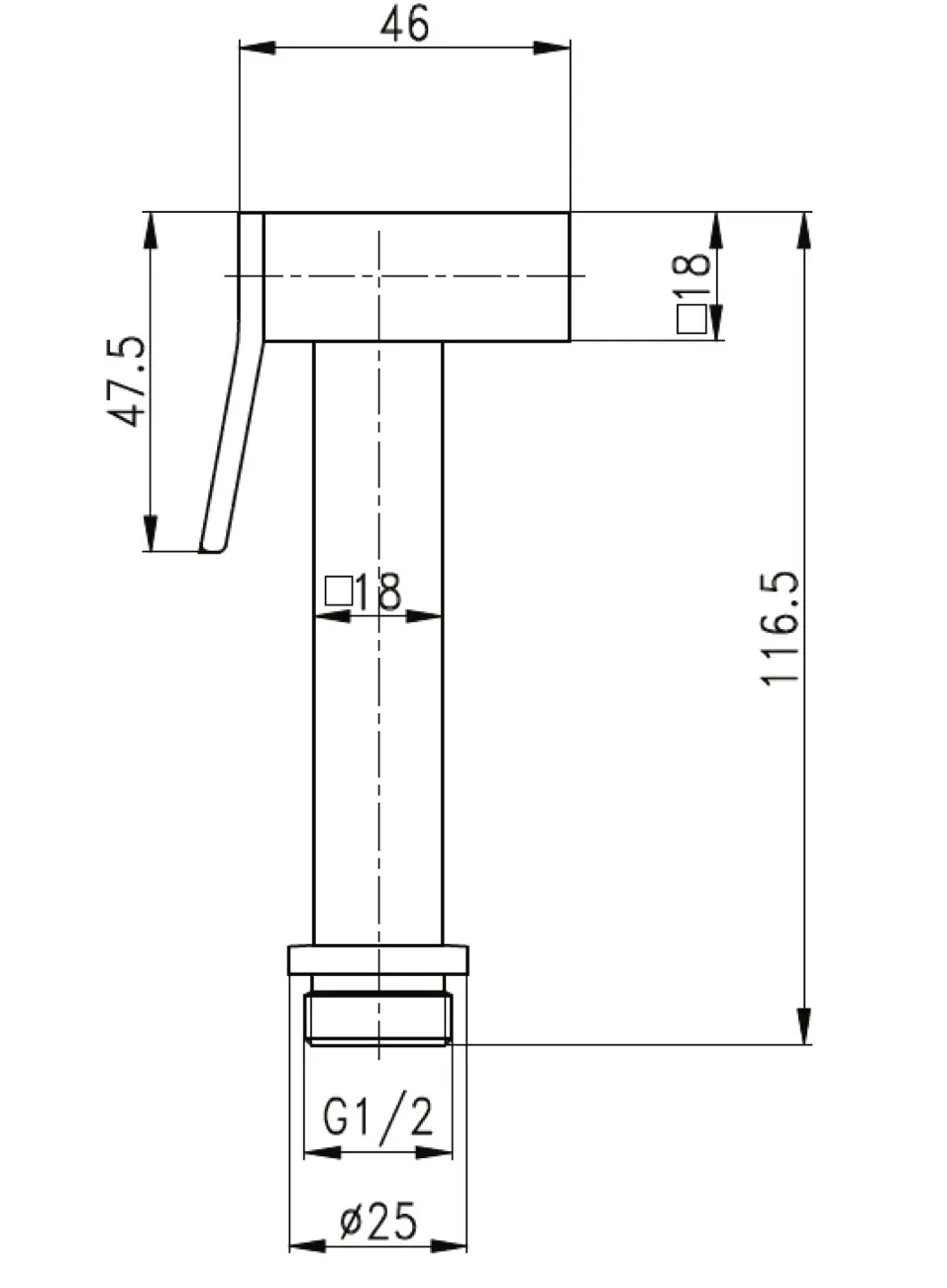 Laurus Line Vila WC bidet sproeier set vierkant in Chroom van SaniSupreme