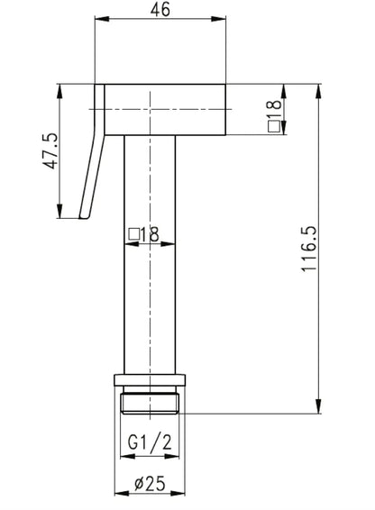 Laurus Line Vila WC bidet sproeier set vierkant in Chroom van SaniSupreme