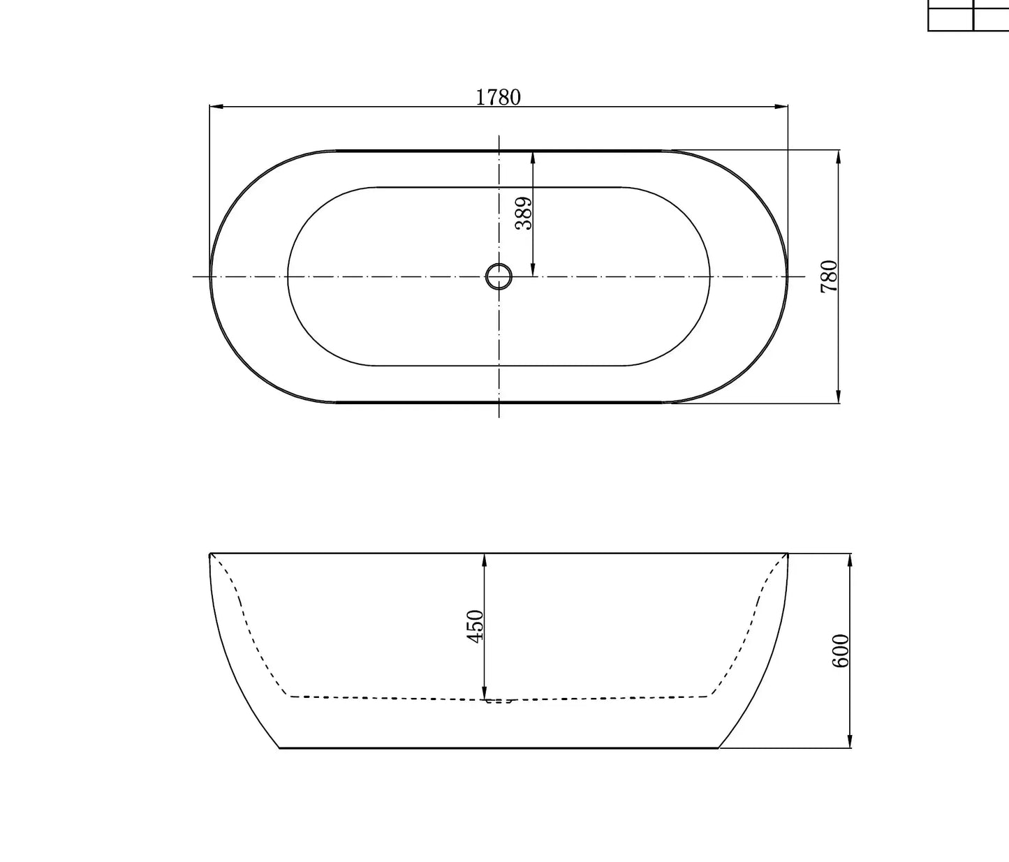 Lunaris Solara vrijstaand bad 178 cm – luxe design ligbad SaniSupreme