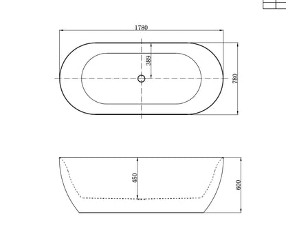 Lunaris Solara vrijstaand bad 178 cm – luxe design ligbad SaniSupreme