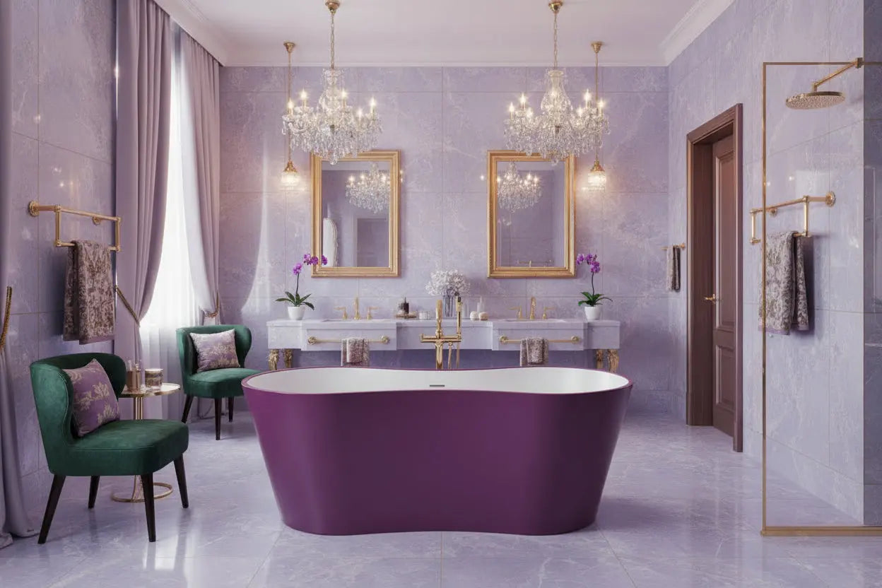 Luxe vrijstaand bad Purplecub 174 cm Paars SaniSupreme