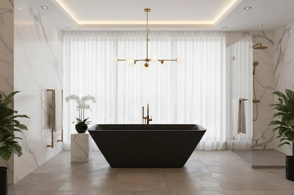 Luxora 180 cm half vrijstaand ligbad Zwart SaniSupreme