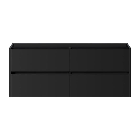 Sanisupreme Abruzzo Wastafel onderkast 120X48X45cm- Mat Zwart SaniSupreme