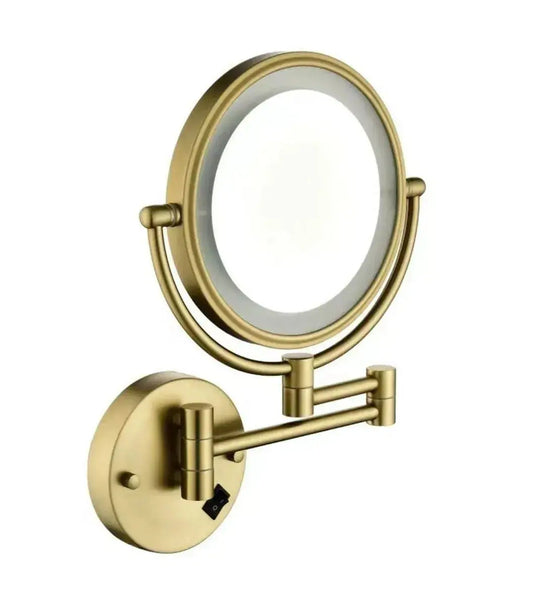 Make-up Spiegel Serra met led verlichting uitrekbaar RVS 5 verschillende kleuren Ø20cm kantelbaar en draaibaar SaniSupreme