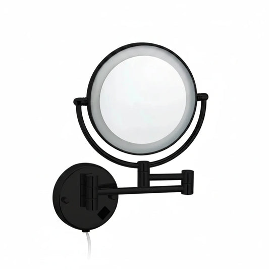 Make-up Spiegel Serra met led verlichting uitrekbaar RVS 5 verschillende kleuren Ø20cm kantelbaar en draaibaar SaniSupreme