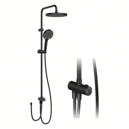 SaniSupreme Malibu opbouw bad doucheset thermostatisch 20 cm. mat zwart rond Sanisupreme