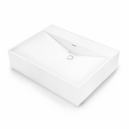 Marvessa solid surface wastafel 60 cm mat wit SaniSupreme