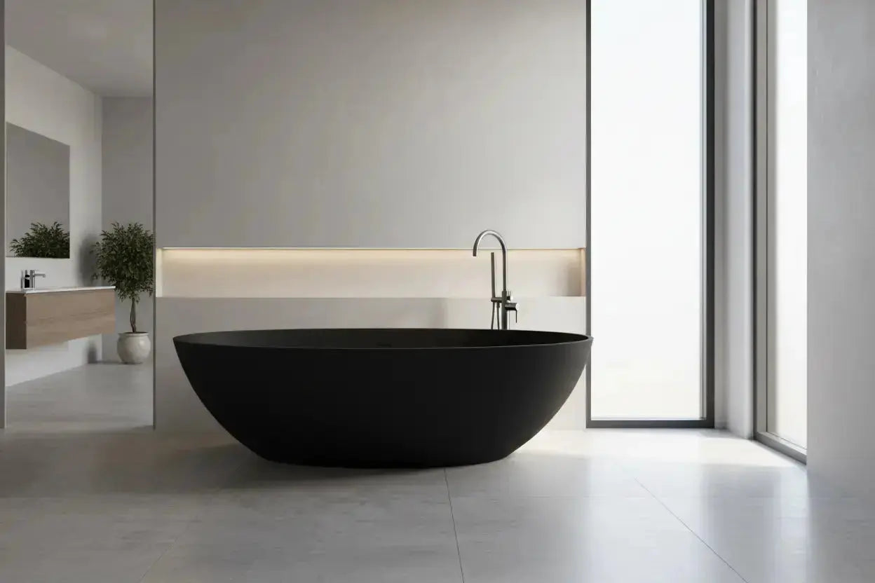 Monteré Black 180 cm vrijstaand bad Zwart SaniSupreme SaniSupreme