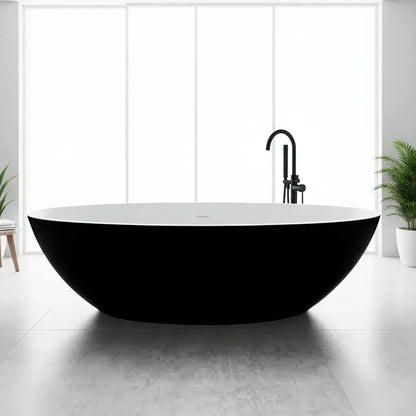 Monteré Black & White 180 cm vrijstaand bad Zwart en Wit SaniSupreme