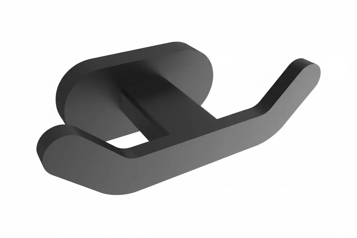 Muurhaak dubbel SaniSupreme zwart 8,3 cm