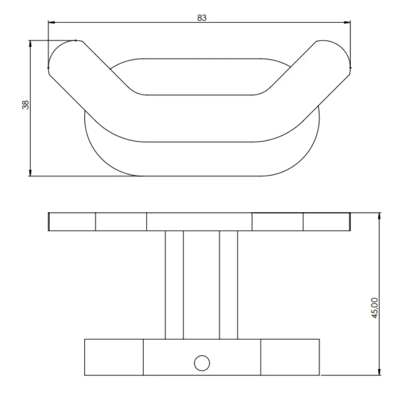 Muurhaak dubbel SaniSupreme zwart 8,3 cm