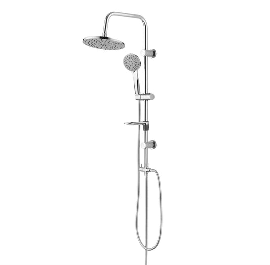 Ensemble bain-douche en saillie SaniSupreme Florida 12 pouces 30 cm. Douche à effet pluie 3 voies avec bec de bain rond chromé