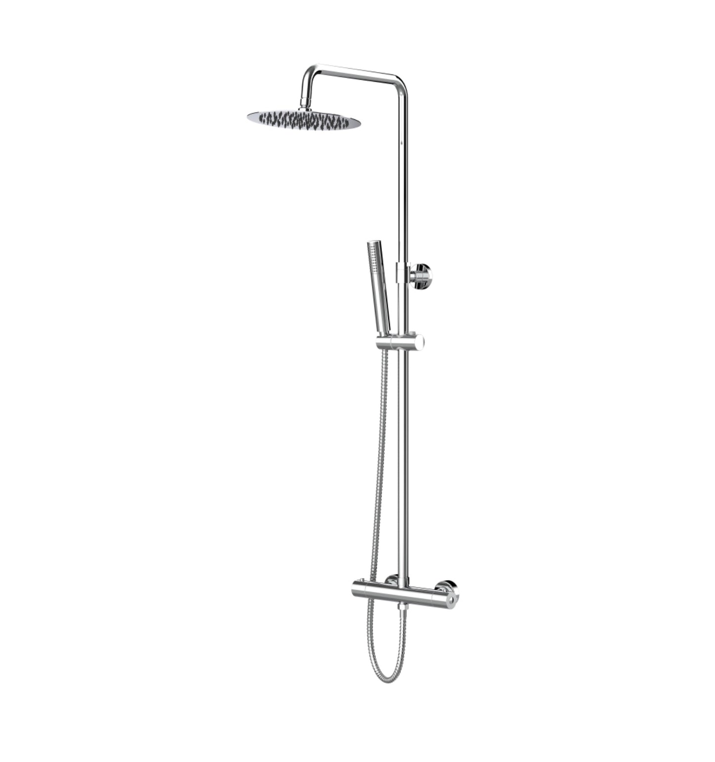 SaniSupreme Aloni Optima Rondo surface-mounted shower set Thermostatic 8 inch rain shower Gun Metal