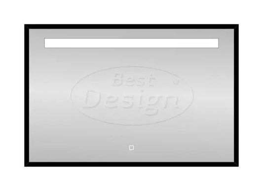 Spiegel Noravela Mat Zwart rechthoek met led verlichting 100x80 moderne badkamer SaniSupreme Sanisupreme