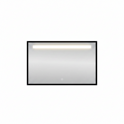 Spiegel Noravela Mat Zwart rechthoek met led verlichting 100x80 moderne badkamer SaniSupreme Sanisupreme